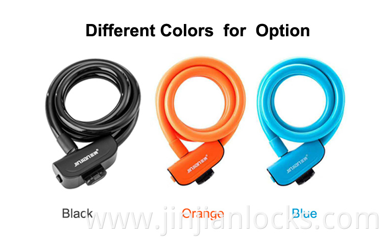 Colorful cheap hot sale bike lock and anti-burglar bicycle key lock cable